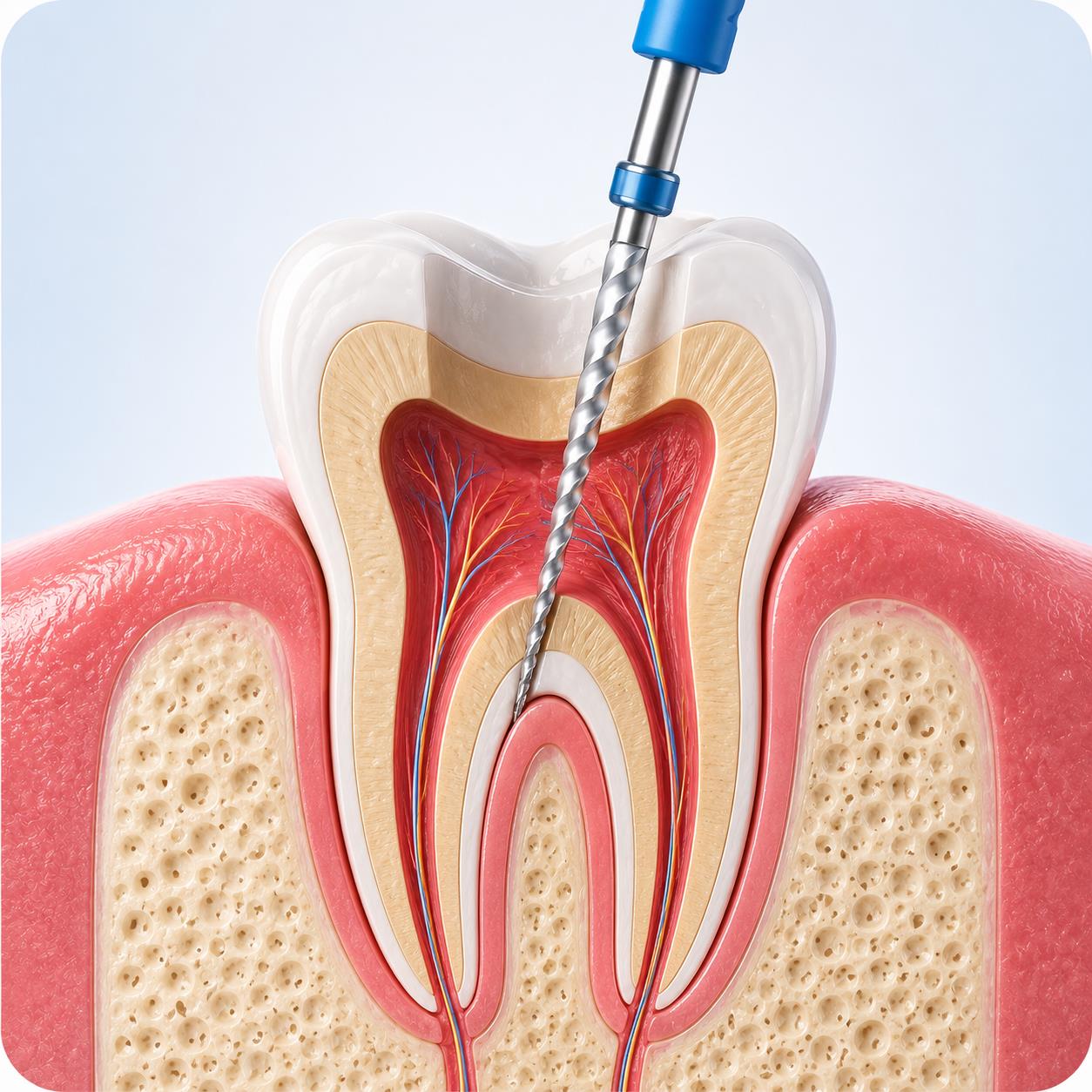 Root canal treatment illustration